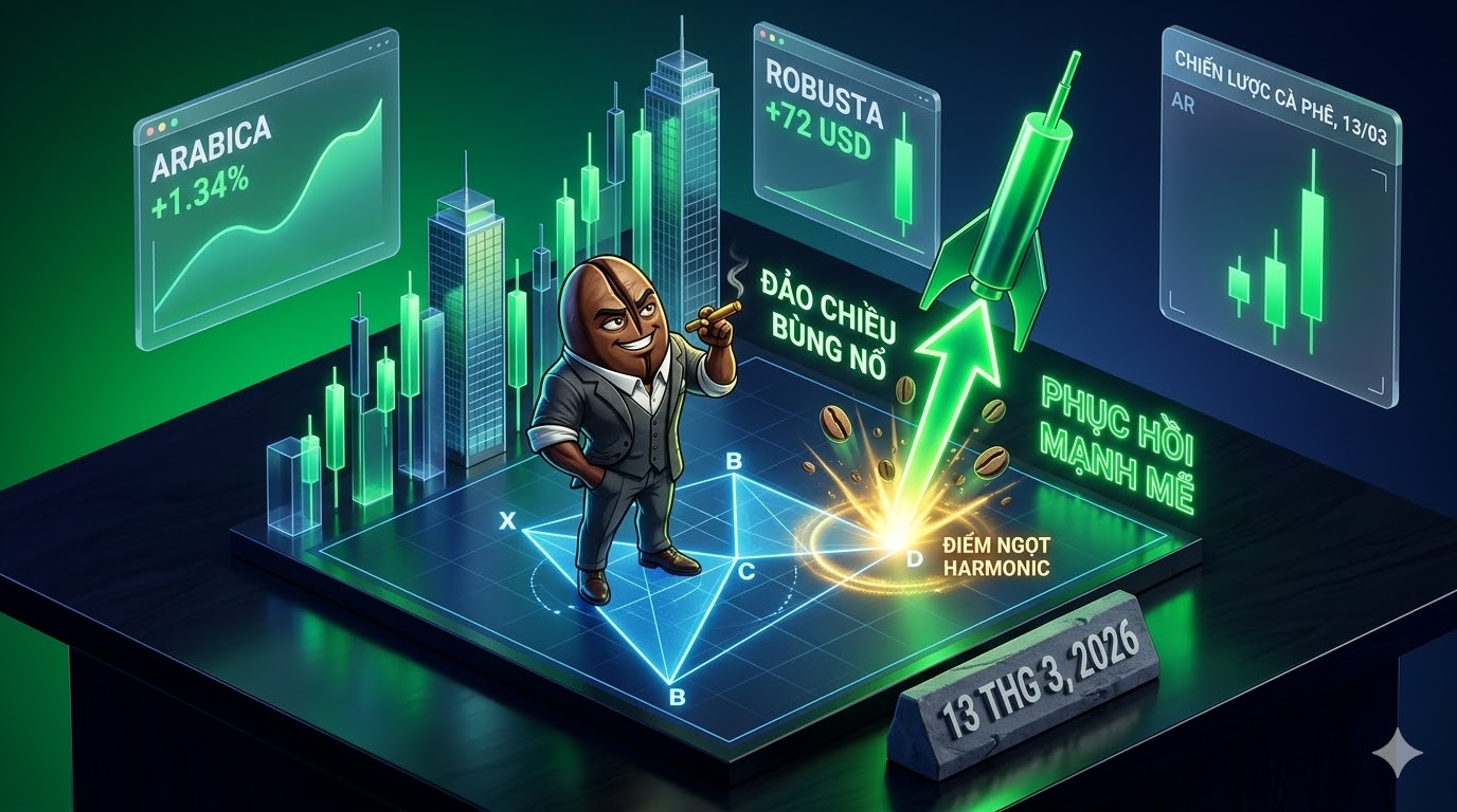 Phân tích Cà phê 13/03: Arabica phục hồi mạnh mẽ +1.34%, Robusta đảo chiều bùng nổ +72 USD sau khi chạm 